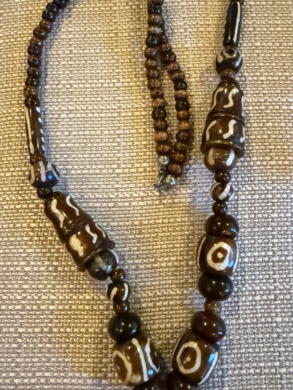 Vintage Tibetan Dzi agete bead Tribal Necklace - Picture 7 of 7